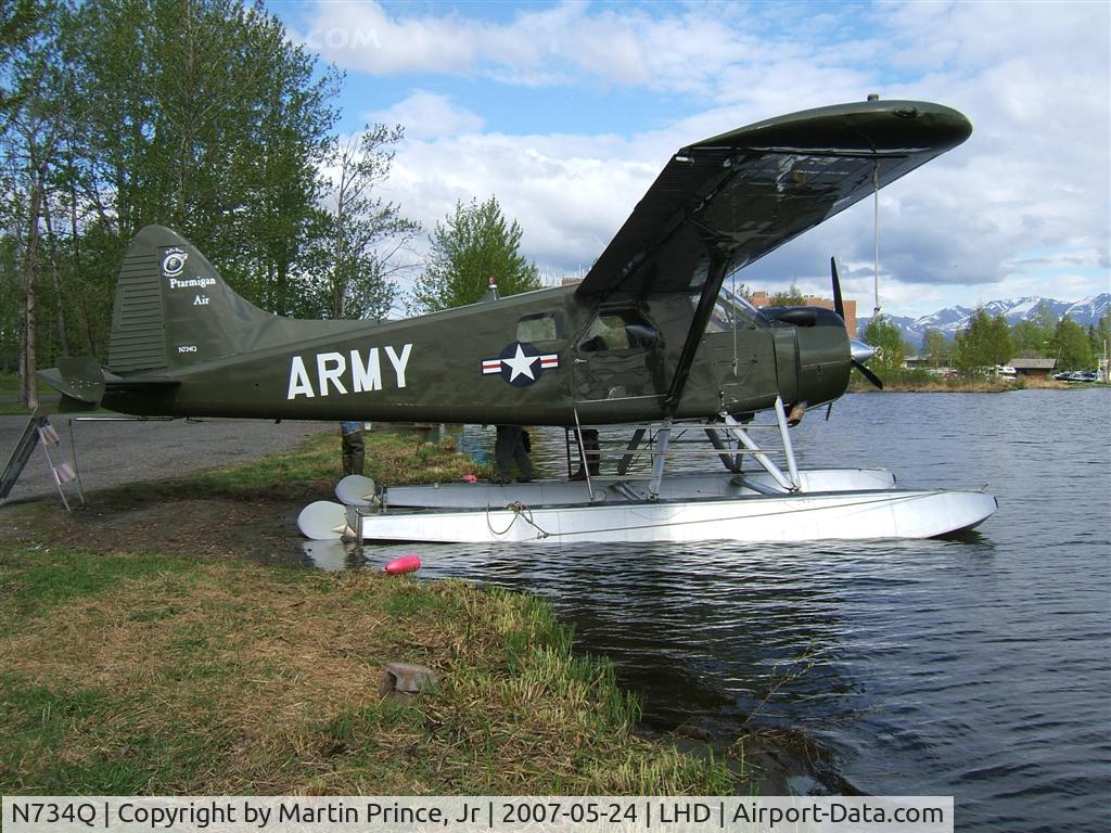N734Q, 1958 De Havilland Canada DHC-2 MK. I(L20A) C/N 1395, Ptarmigan Air on Lake Hood