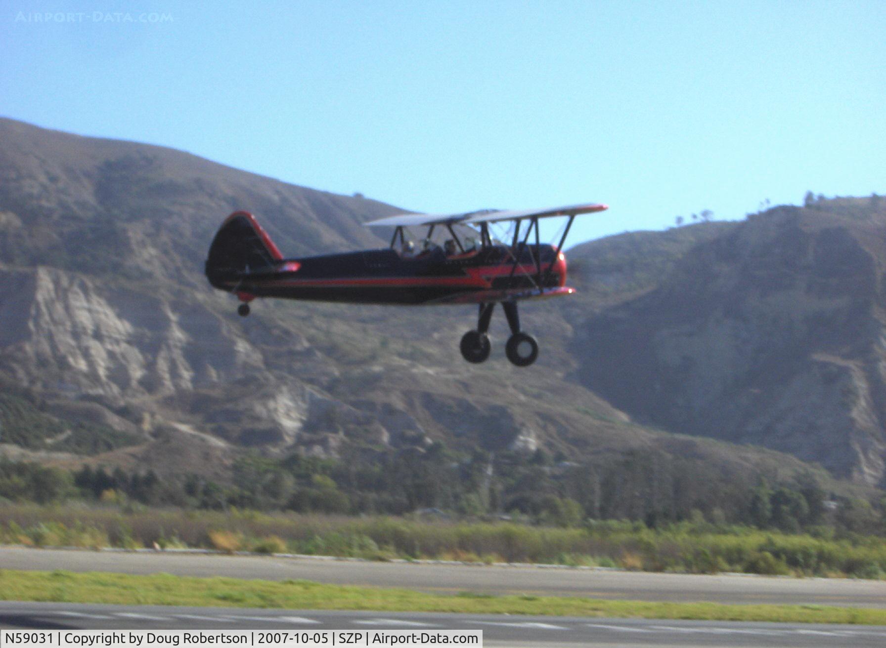 N59031, 1941 Boeing A75N1(PT17) C/N 75-3808, 1941 Boeing Stearman A75N1, Continental W670 220 Hp, takeoff Rwy 22
