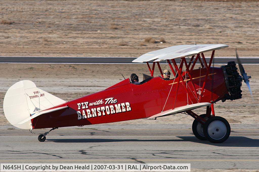 N645H, 1929 Curtiss-Wright Travel Air E-4000 C/N 1220, 1929 Curtiss Wright TravelAir E-4000 NC645H taxiing to RWY 27 for departure.