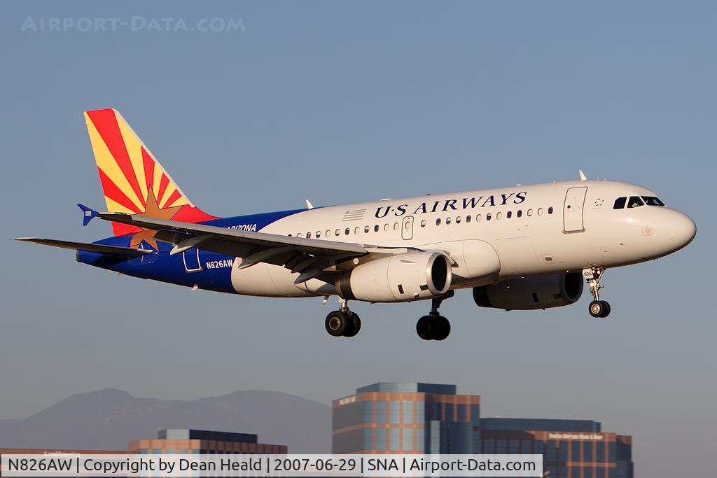 N826AW, 2001 Airbus A319-132 C/N 1534, US Airways (America West Airlines) N826AW 