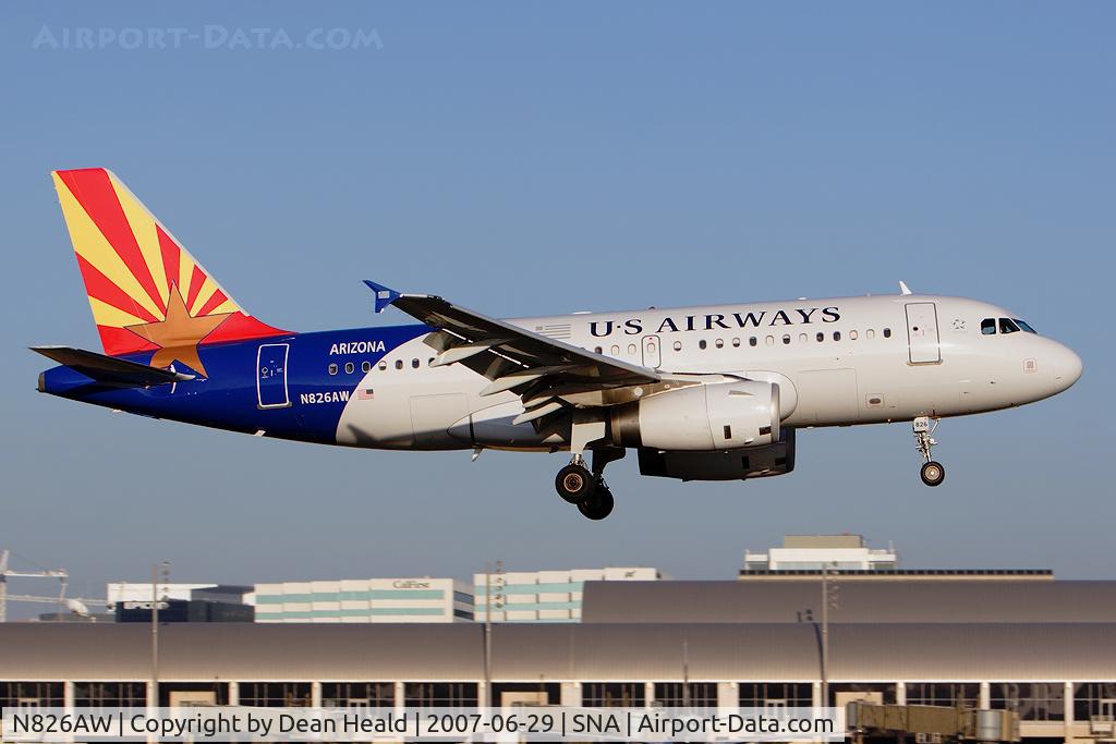 N826AW, 2001 Airbus A319-132 C/N 1534, US Airways (America West Airlines) N826AW 