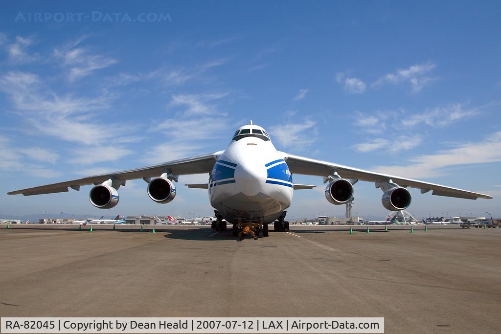 RA-82045, 1991 Antonov An-124-100 Ruslan C/N 9773052255113, A rare visitor parked at the Imperial Cargo Terminal after arriving with a hefty payload.