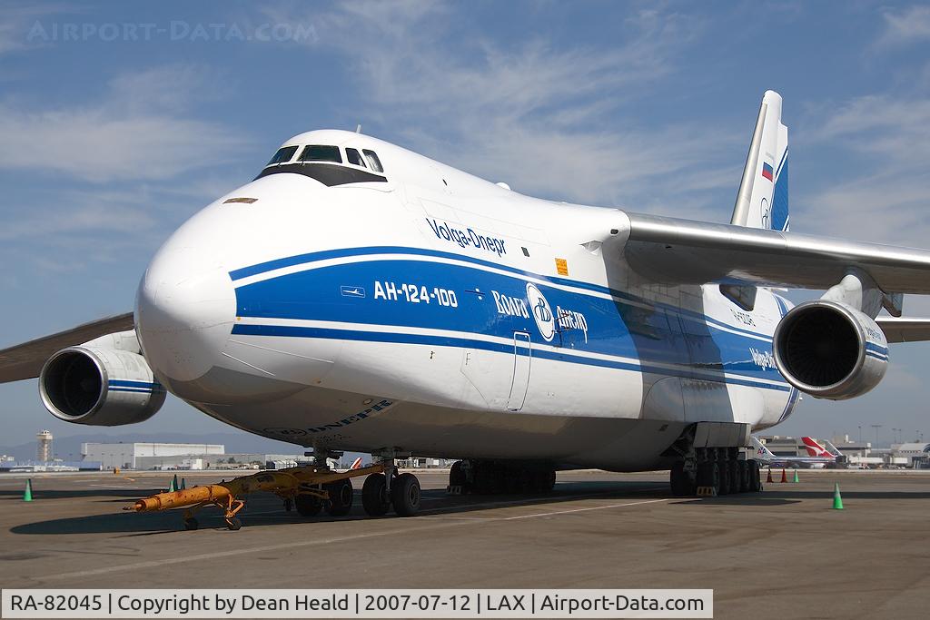 RA-82045, 1991 Antonov An-124-100 Ruslan C/N 9773052255113, A rare visitor parked at the Imperial Cargo Terminal after arriving with a hefty payload.