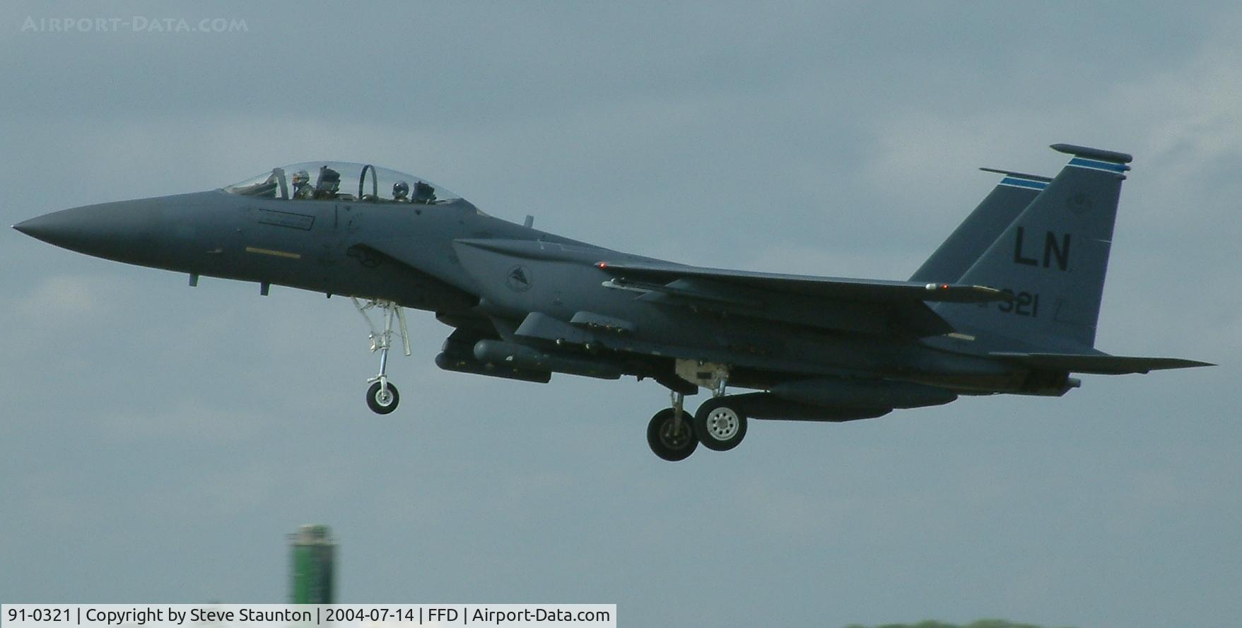 91-0321, 1991 McDonnell Douglas F-15E Strike Eagle C/N 1228/E186, Royal International Air Tattoo 2004