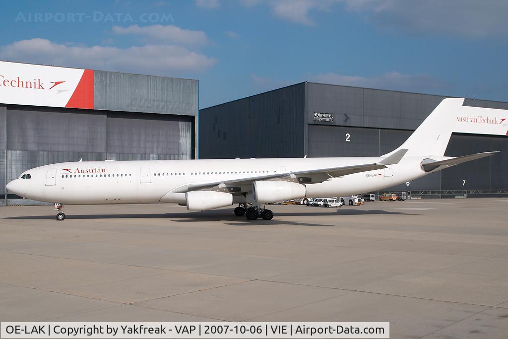 OE-LAK, 1997 Airbus A340-313 C/N 169, Austrian Airlines Airbus A340-300