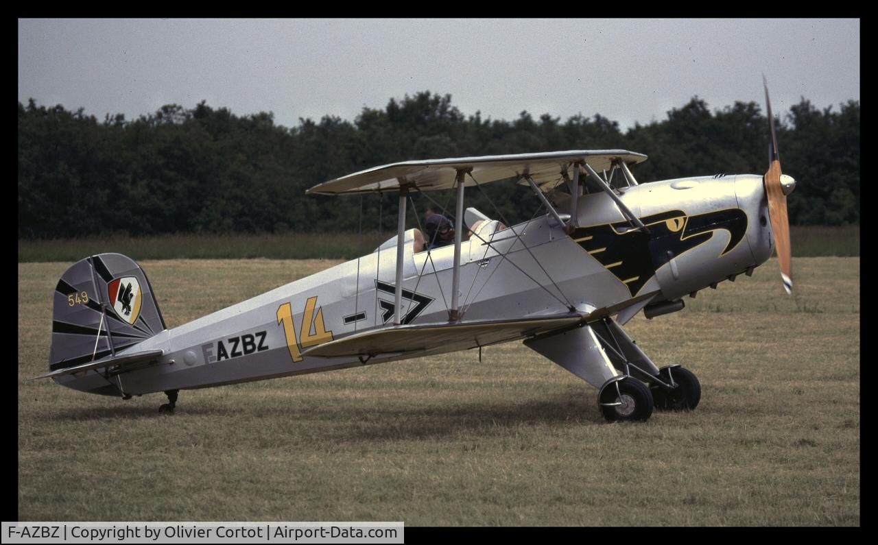 F-AZBZ, CASA 1-131E Jungmann C/N 2149, FertÃ© Alais Airshow 1990's, slide scan
