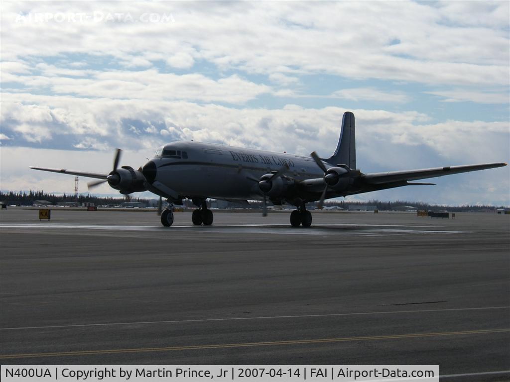 N400UA, 1954 Douglas DC-6A C/N 44258, Everts Runup in Fairbanks.