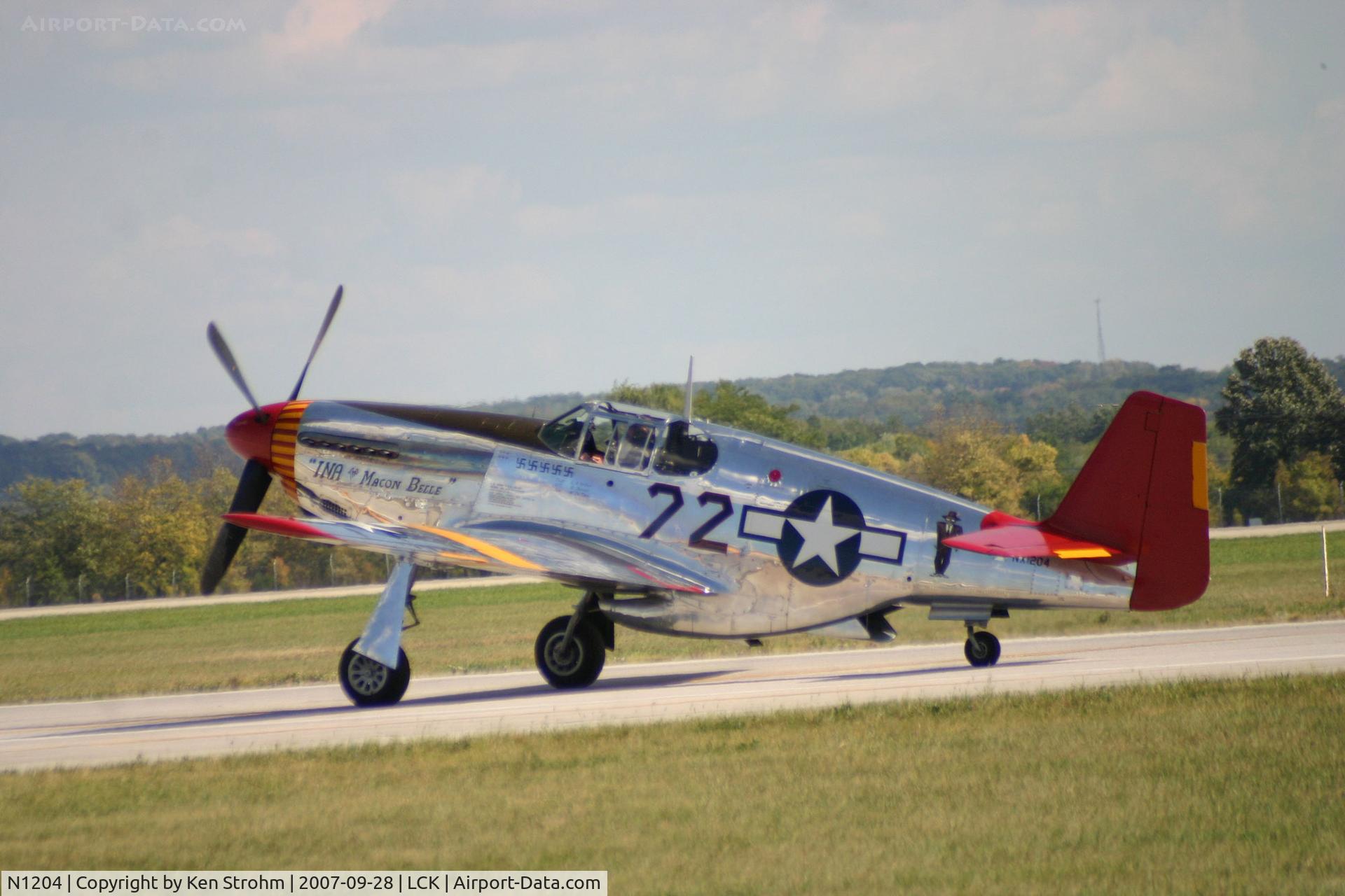 N1204, 1944 North American P-51C Mustang C/N 103-26385, Landing at Gathering of Mustangs and Legends