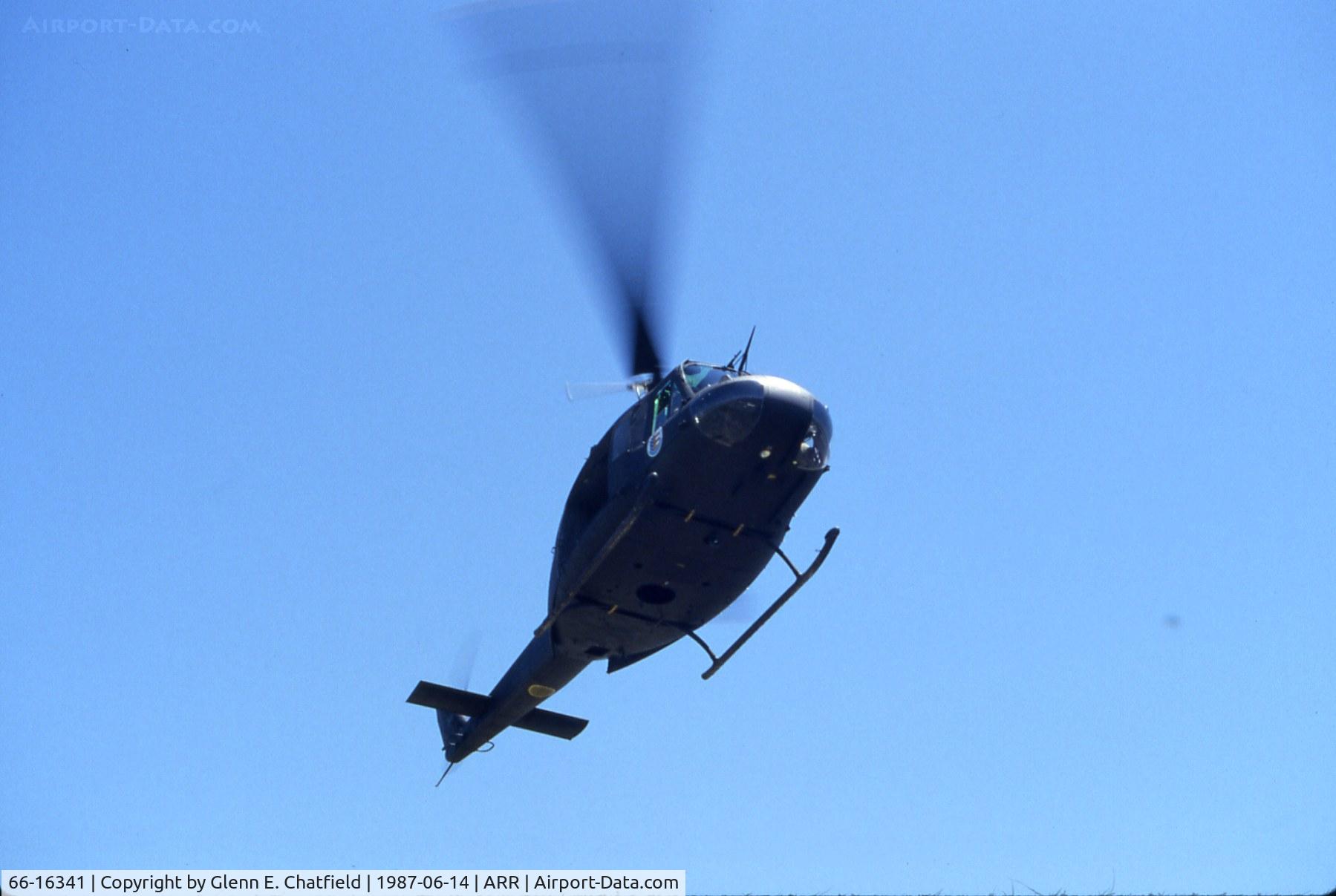 66-16341, 1966 Bell UH-1H Iroquois C/N 8535, UH-1H 66-16341 flying over the airport during an open house