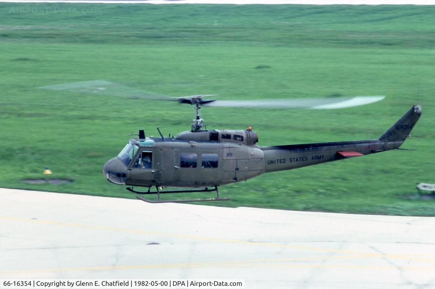 66-16354, 1967 Bell UH-1H Iroquois C/N 8548, Flying by the tower