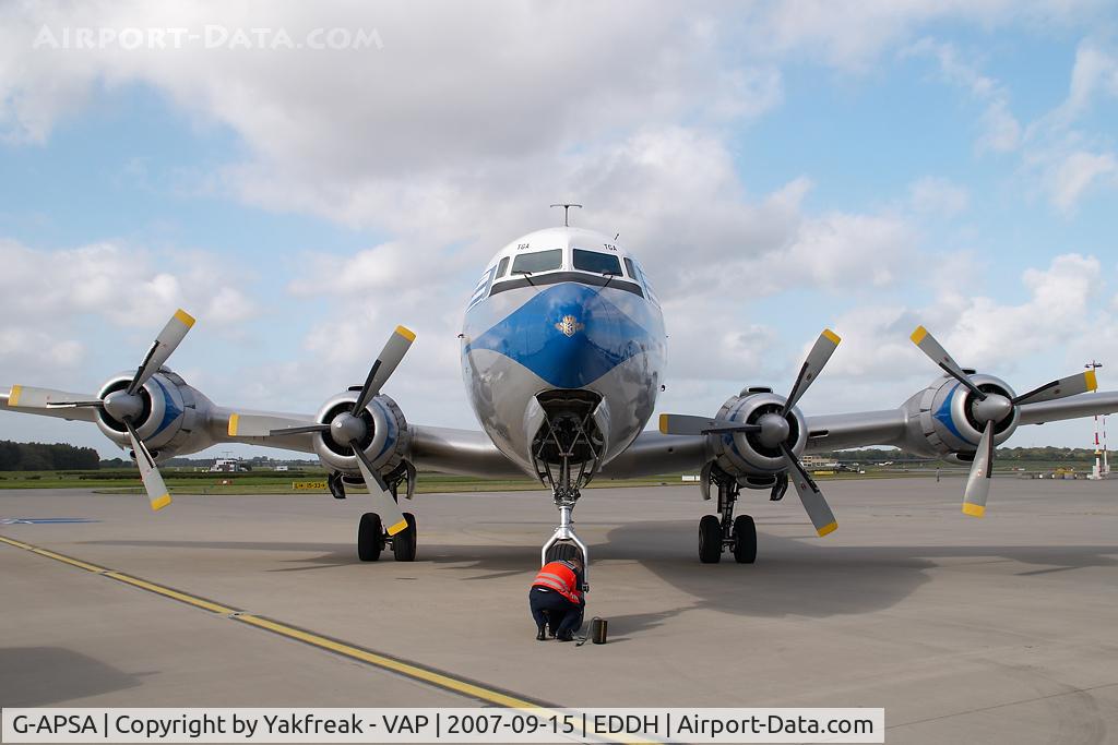 G-APSA, 1958 Douglas DC-6A C/N 45497, Air Atlantic DC6 in KLM colors