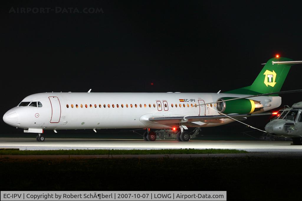 EC-IPV, 1993 Fokker 100 (F-28-0100) C/N 11451, First time in GRZ