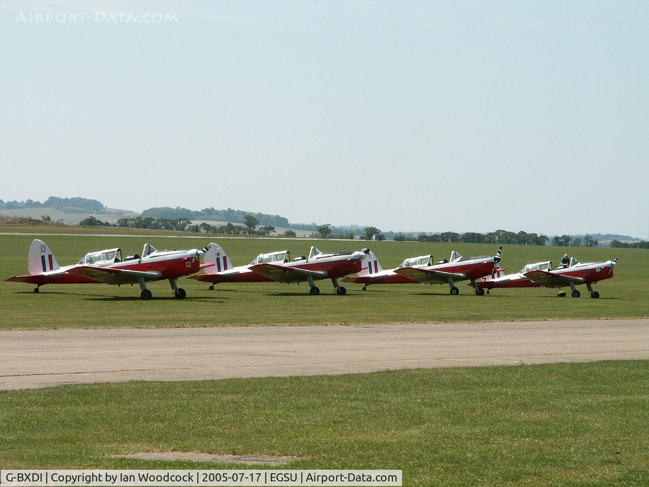 G-BXDI, 1952 De Havilland DHC-1 Chipmunk 22 C/N C1/0312, DHC-1/Duxford (Heads a line of four DHC-1's)