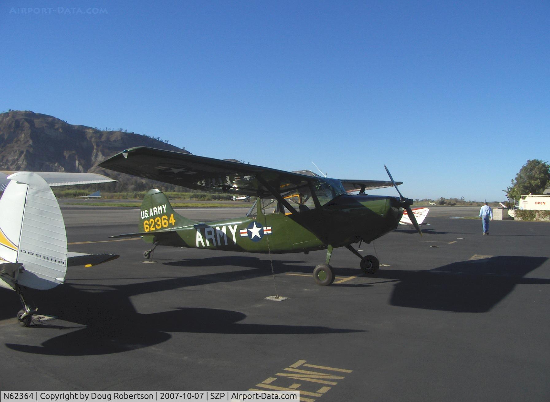 N62364, 1953 Cessna 305A C/N 23484, 1953 Cessna 305A as U S Army L-19A BIRD DOG, Continental E-225 225 Hp, constant speed prop