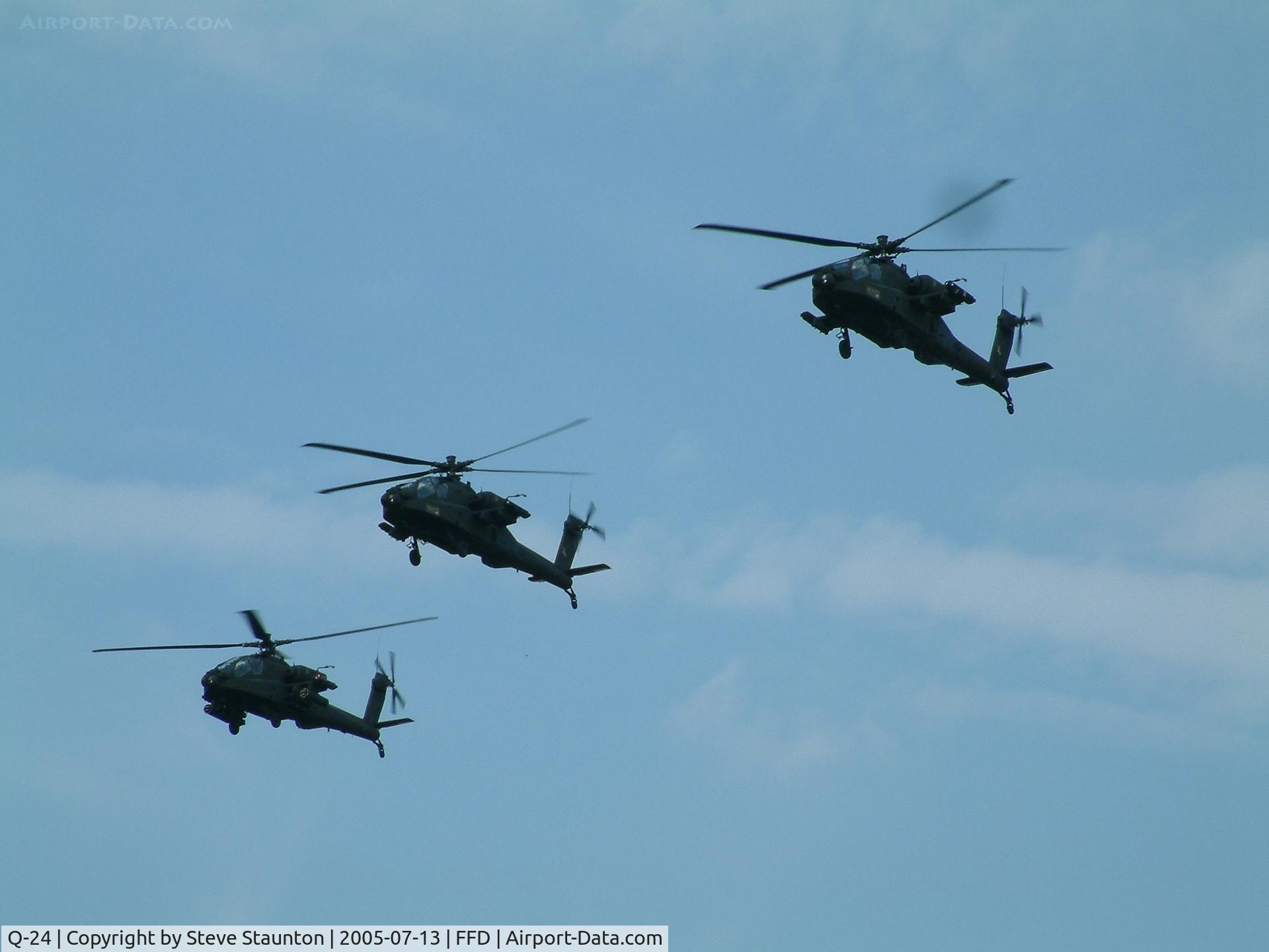 Q-24, 1998 Boeing AH-64D Longbow Apache C/N DN024, Royal International Air Tattoo 2005 - 3 ship formation lead by Q-24