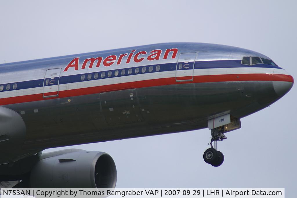 N753AN, 2001 Boeing 777-223 C/N 30261, American Airlines Boeing 777-200