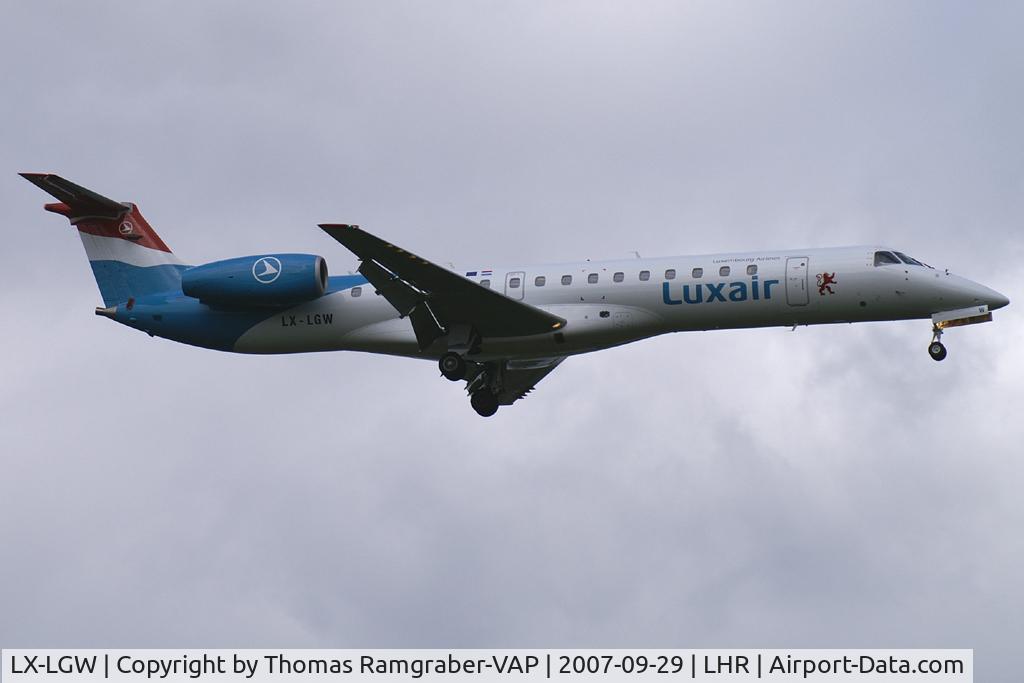 LX-LGW, 1999 Embraer EMB-145LU (ERJ-145LU) C/N 145135, Luxair Embraer 145