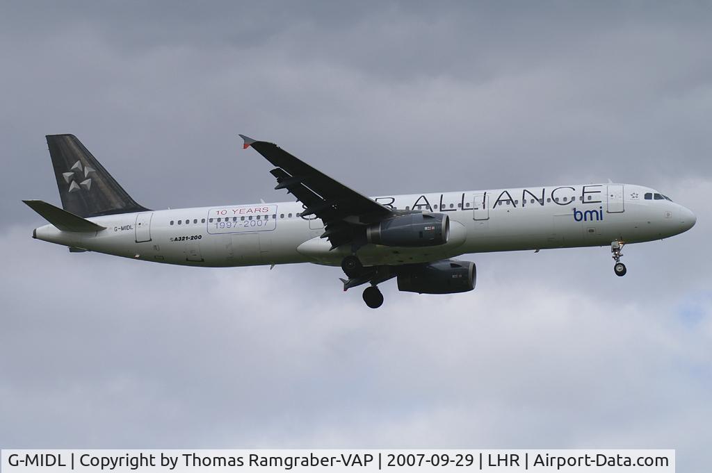 G-MIDL, 2000 Airbus A321-231 C/N 1174, BMI British Midland Airbus A321