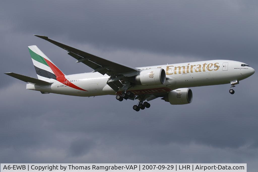 A6-EWB, 2007 Boeing 777-21H/LR C/N 35573, Emirates Boeing 777-200LR