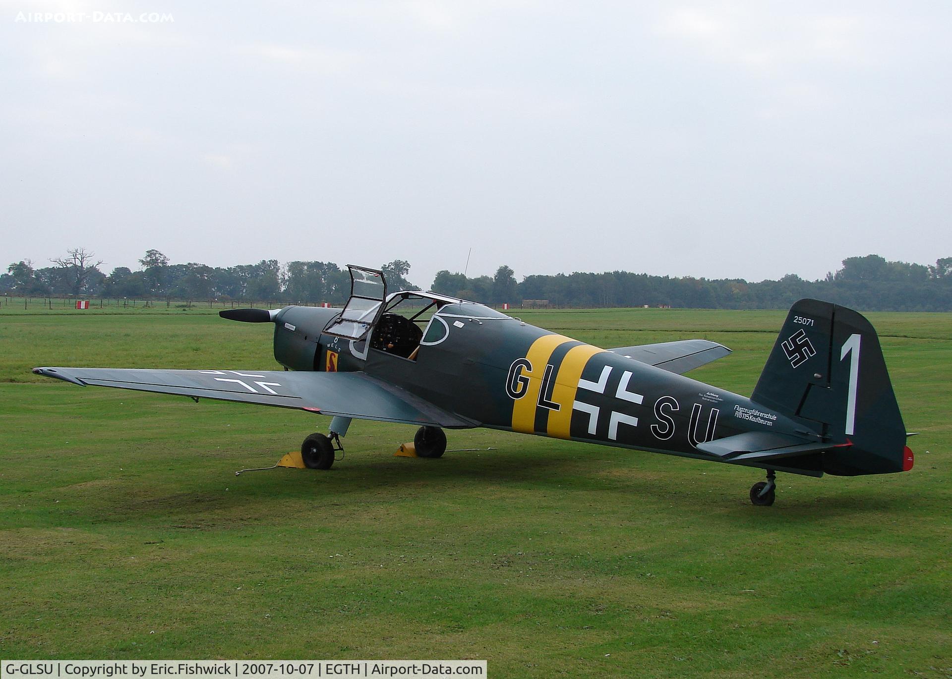 G-GLSU, 1945 Bucker Bu-181B-1 Bestmann C/N 25071, 1. GL+SU at Shuttleworth October Air Display
