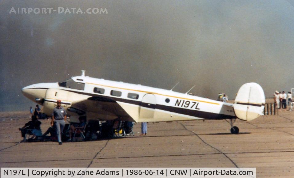 N197L, 1947 Beech D18S C/N A-361, Ray Krottenger's Beech 18 with CAF before Navy paint. Waco Airshow 1986