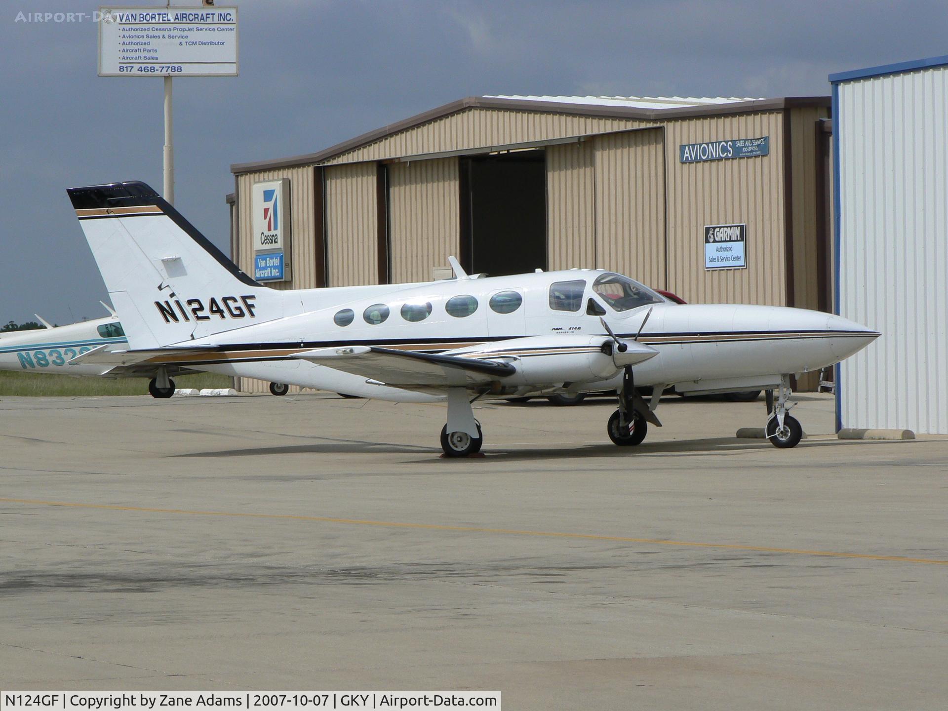 N124GF, 1984 Cessna 414A Chancellor C/N 414A1007, on the ramp at Arlington Muni
