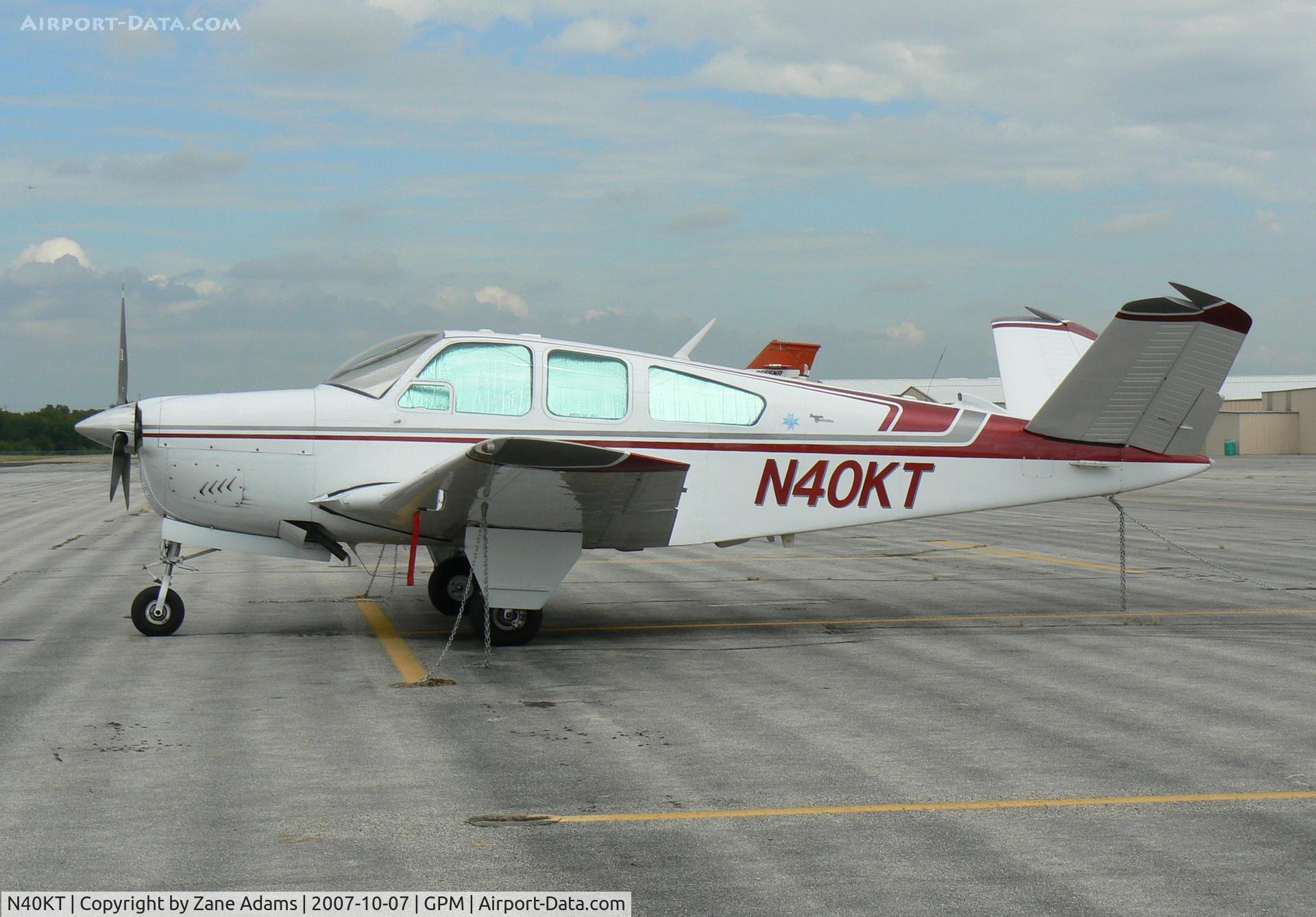 N40KT, 1968 Beech V35A Bonanza C/N D-8717, On the ramp at Grand Prairie