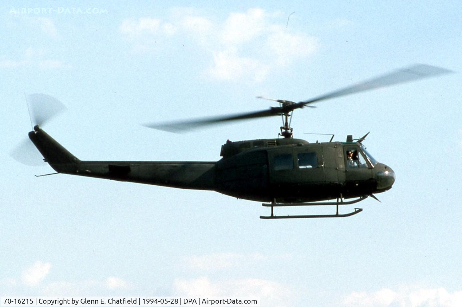 70-16215, 1970 Bell UH-1H Iroquois C/N 12520, UH-1H arriving for a stop-over