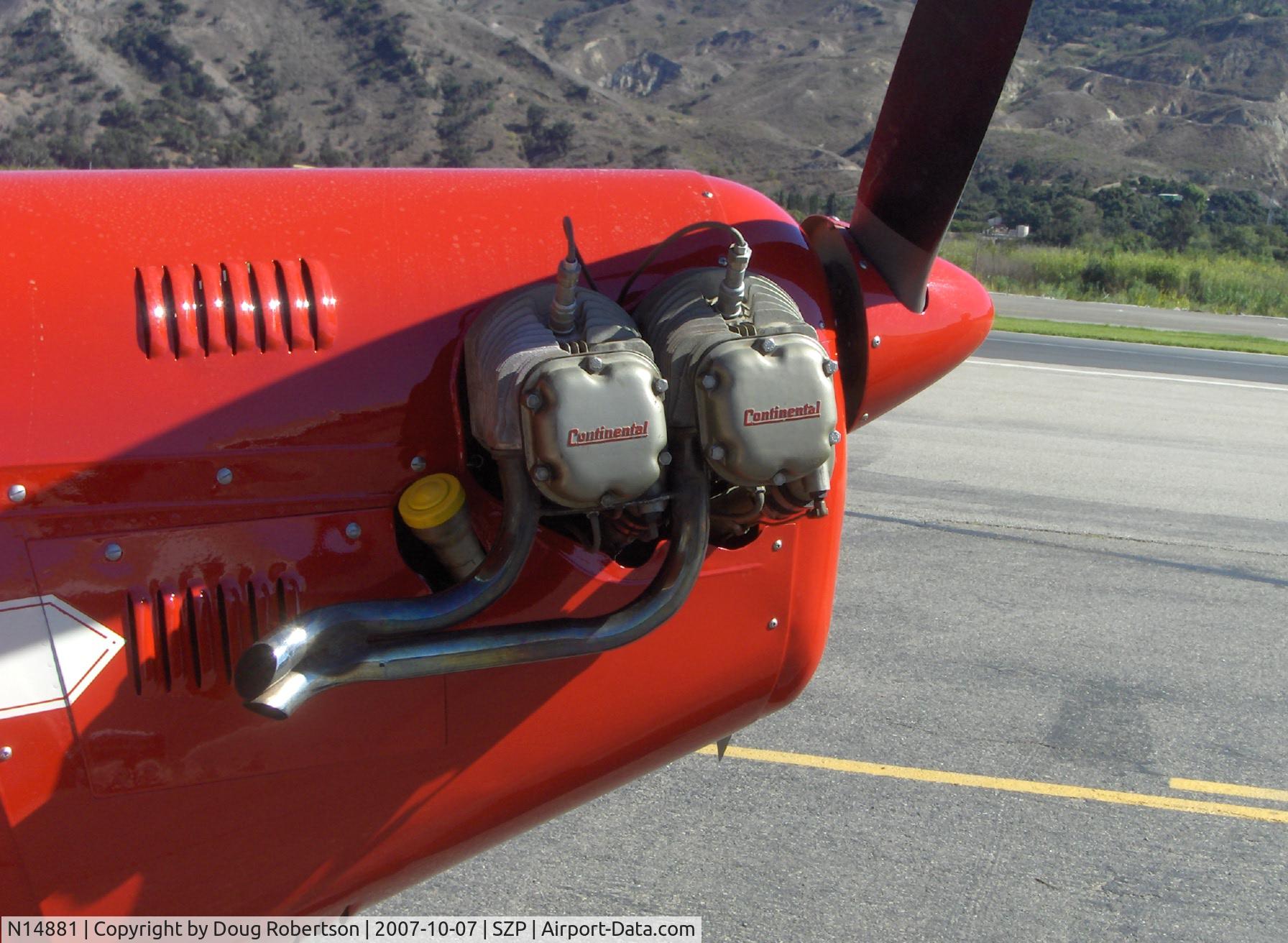N14881, 1936 Rose Parrakeet A-1 C/N 105, 1936 Rose A-1 PARRAKEET as NC14881, Continental C85  85 Hp, restored very limited production aircraft and modified cowl & engine upgrade from original Continental A40 37 Hp, 85 Hp engine and exhaust