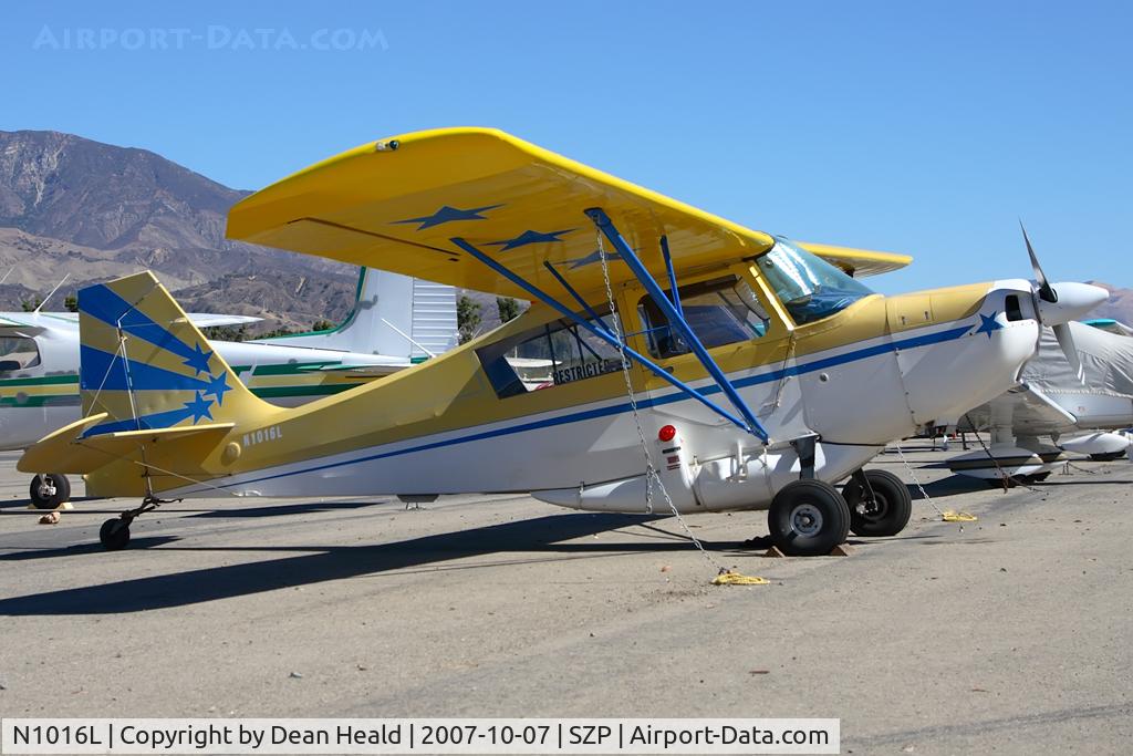 N1016L, 1973 Bellanca 7ECA Citabria Citabria C/N 912-73, 1973 Bellanca 7ECA Citabria N1016L with 82-gallon long-range belly tank.