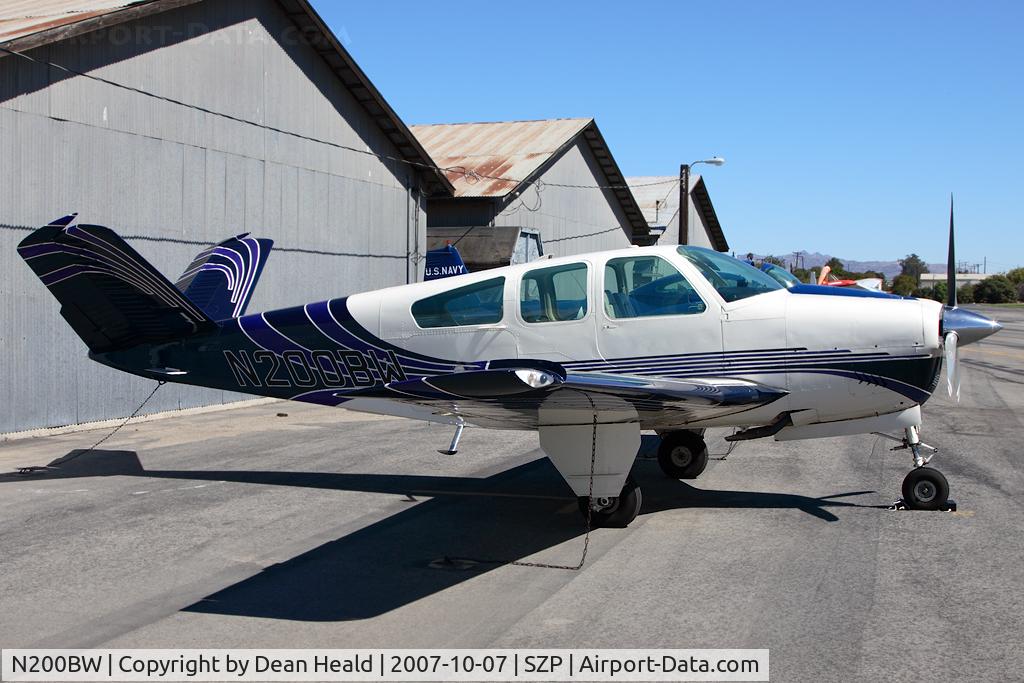 N200BW, 1965 Beech S35 Bonanza C/N D-7954, A very clean 1965 Beech S35 Bonanza N200BW on display at Santa Paula for the October 