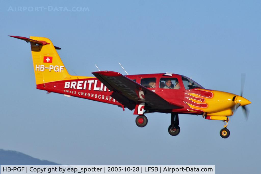 HB-PGF, 1981 Piper PA-28RT-201T Turbo Arrow IV C/N 28R-8131121, landing on rwy 16 - ending a local flight