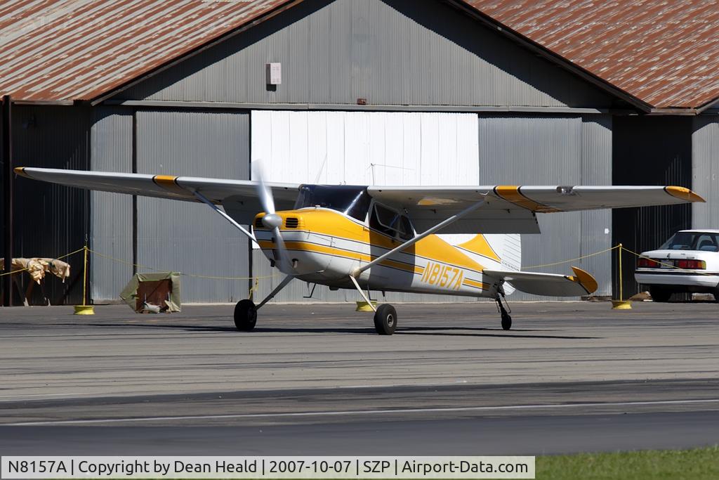 N8157A, 1952 Cessna 170B C/N 25009, 1952 Cessna 170B N8157A taxiing to RWY 4 for takeoff.