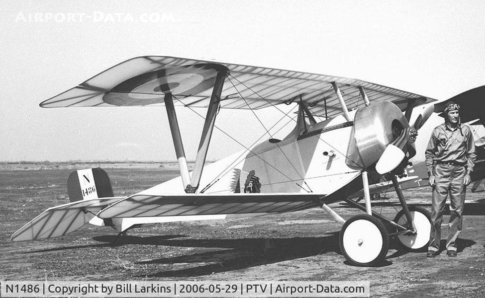 N1486, Nieuport 11 Replica C/N 102, Retired UAL Capt Walt Addems and his Nieuport.