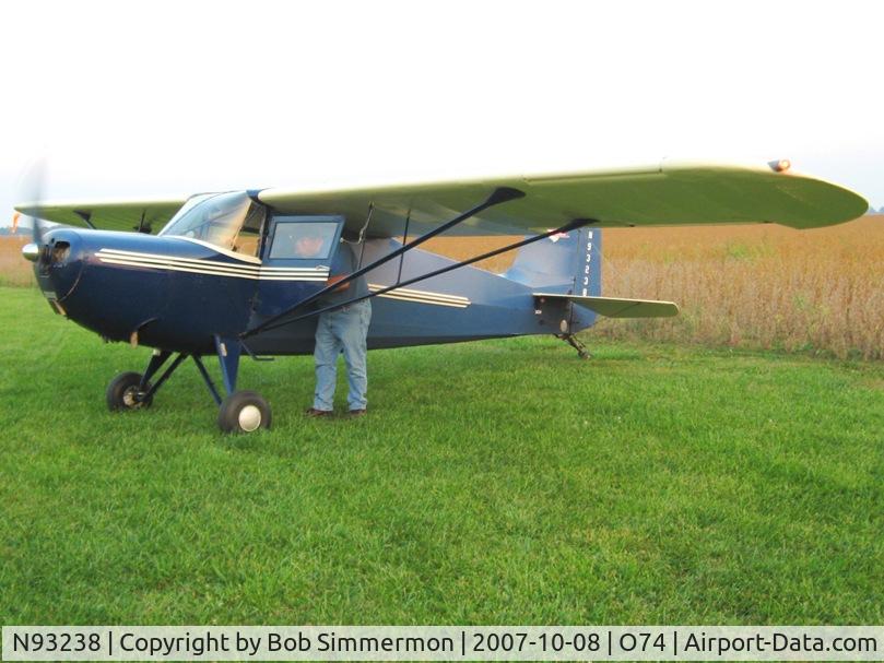 N93238, 1946 Commonwealth 185 Skyranger C/N 1743, Jeff's ride at Mount Victory, OH