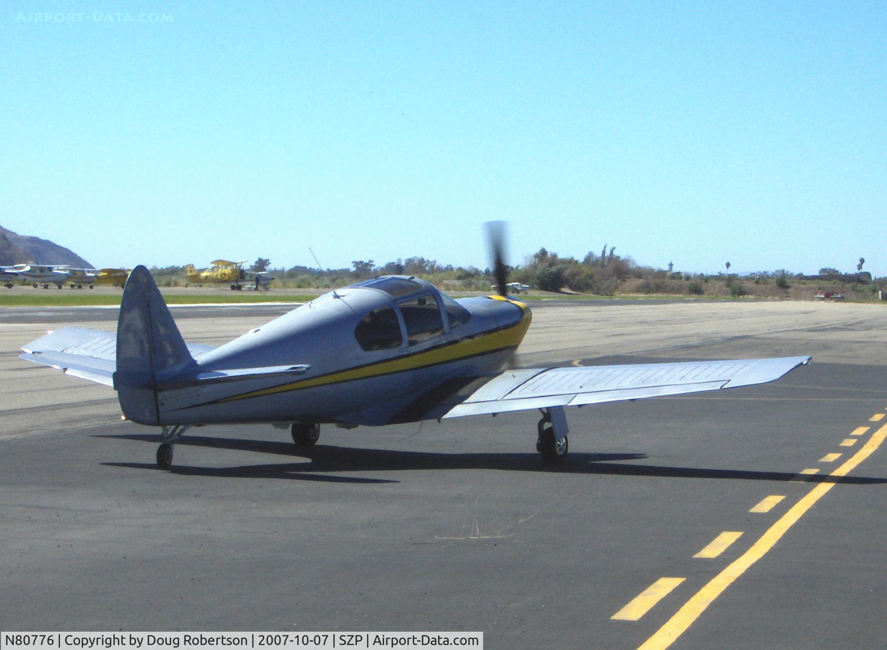 N80776, 1946 Globe GC-1B Swift C/N 179, 1946 Globe GC-1B SWIFT, Continental IO-360 210 Hp upgrade, taxi turn