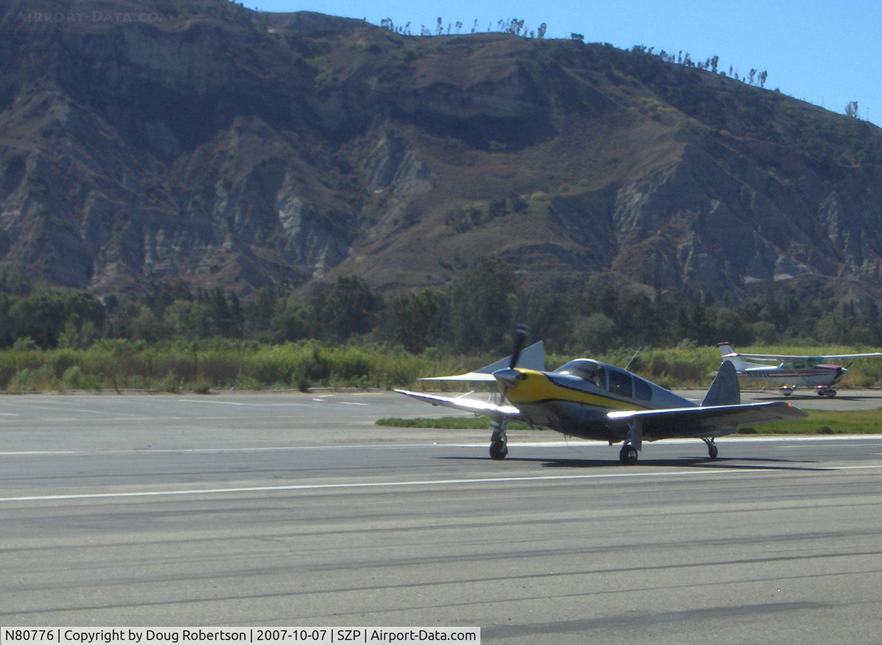 N80776, 1946 Globe GC-1B Swift C/N 179, 1946 Globe GC-1B SWIFT, Continental IO-360 210 Hp upgrade, landing roll Rwy 04