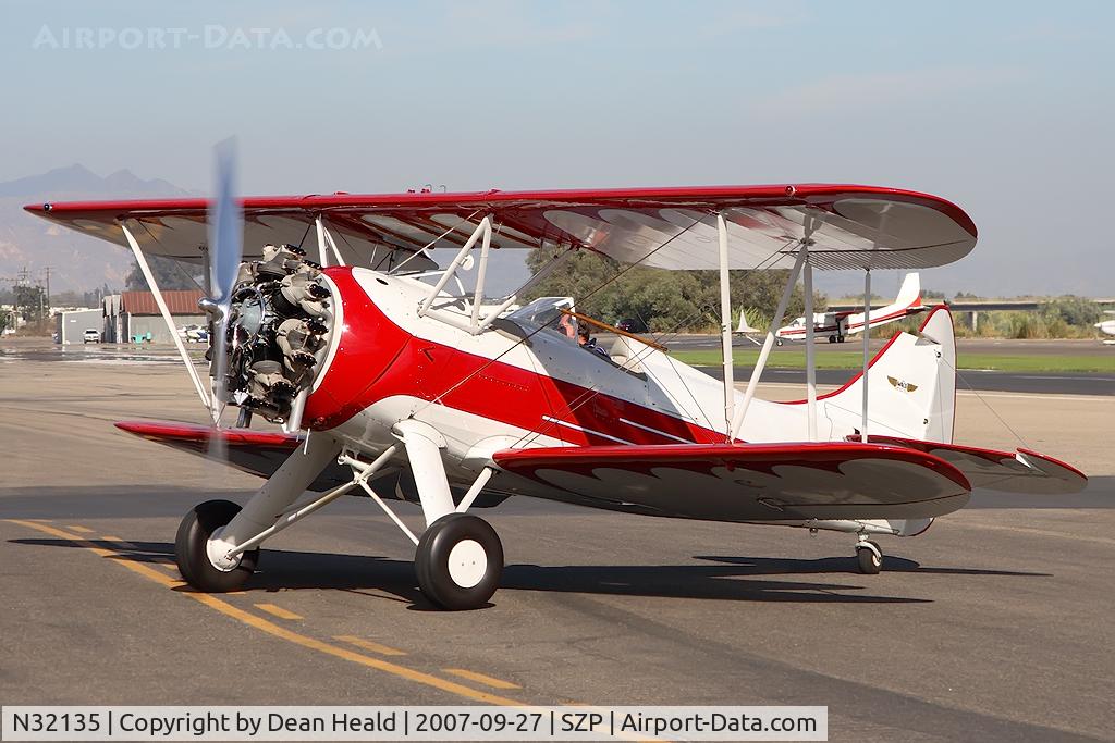 N32135, 1941 Waco UPF-7 C/N 5767, 1941 Waco UPF-7 N32135 taxiing to the hangar.