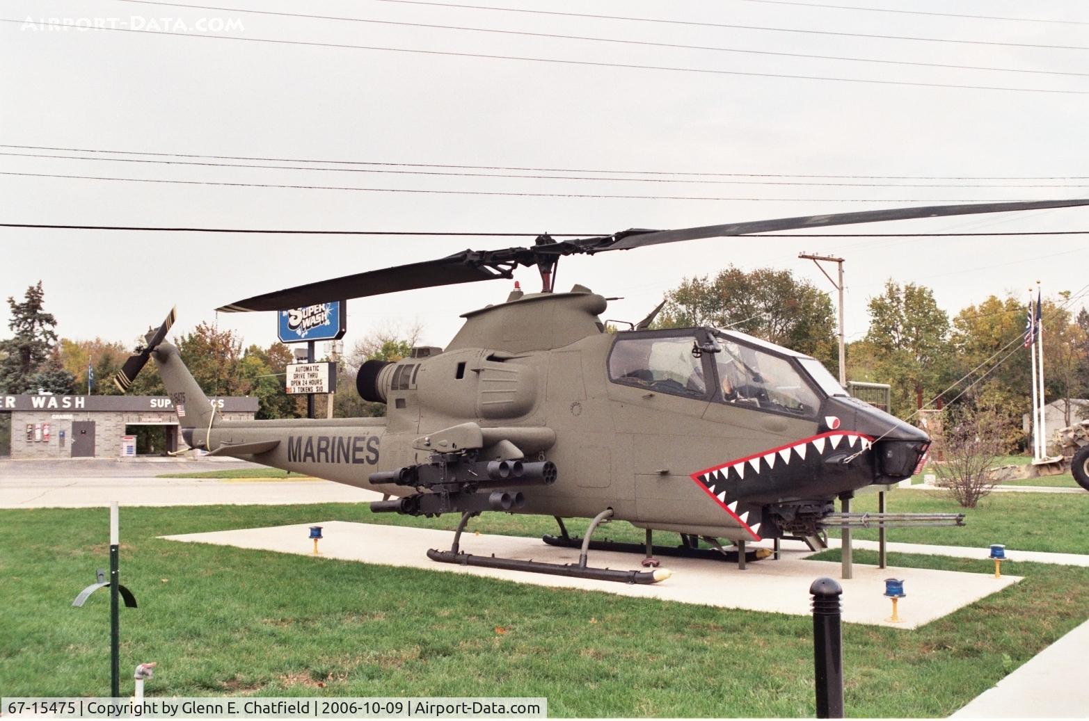 67-15475, 1967 Bell AH-1G Cobra C/N 20139, AH-1F at the Veterans' Memorial in Dixon, IL