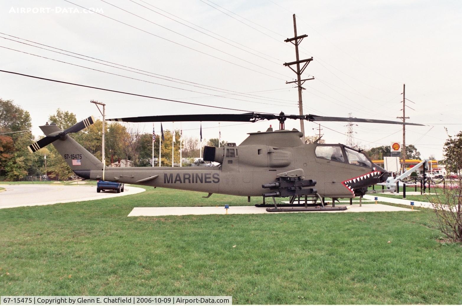 67-15475, 1967 Bell AH-1G Cobra C/N 20139, AH-1F at the Veterans' Memorial in Dixon, IL