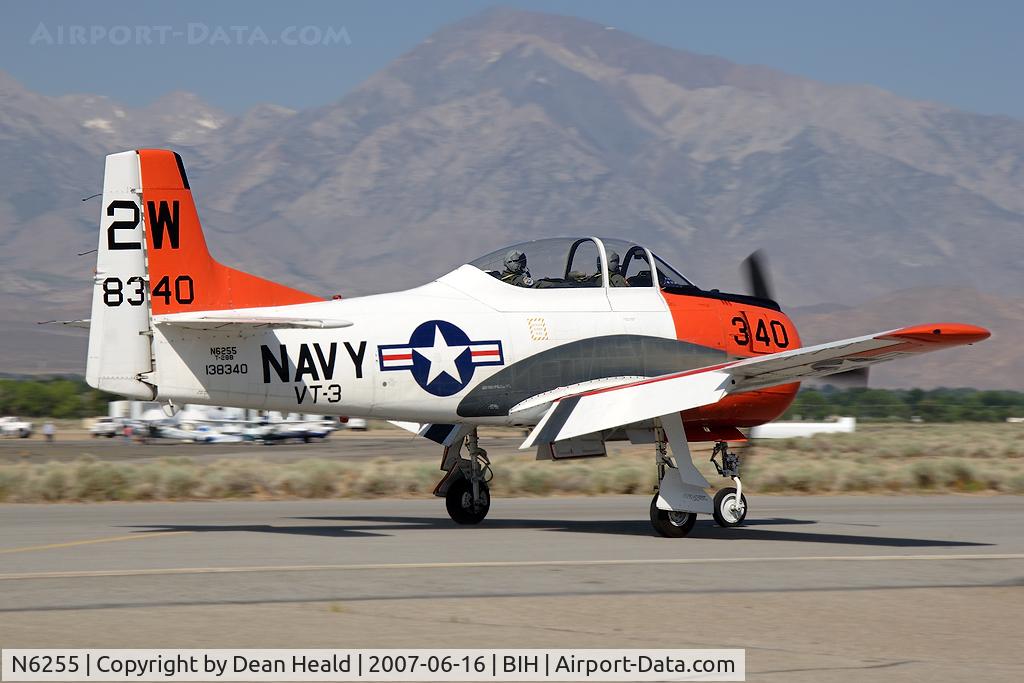 N6255, 1955 North American T-28B Trojan C/N 200-411, 1955 North American T-28B N6255 on landing rollout on RWY 30.