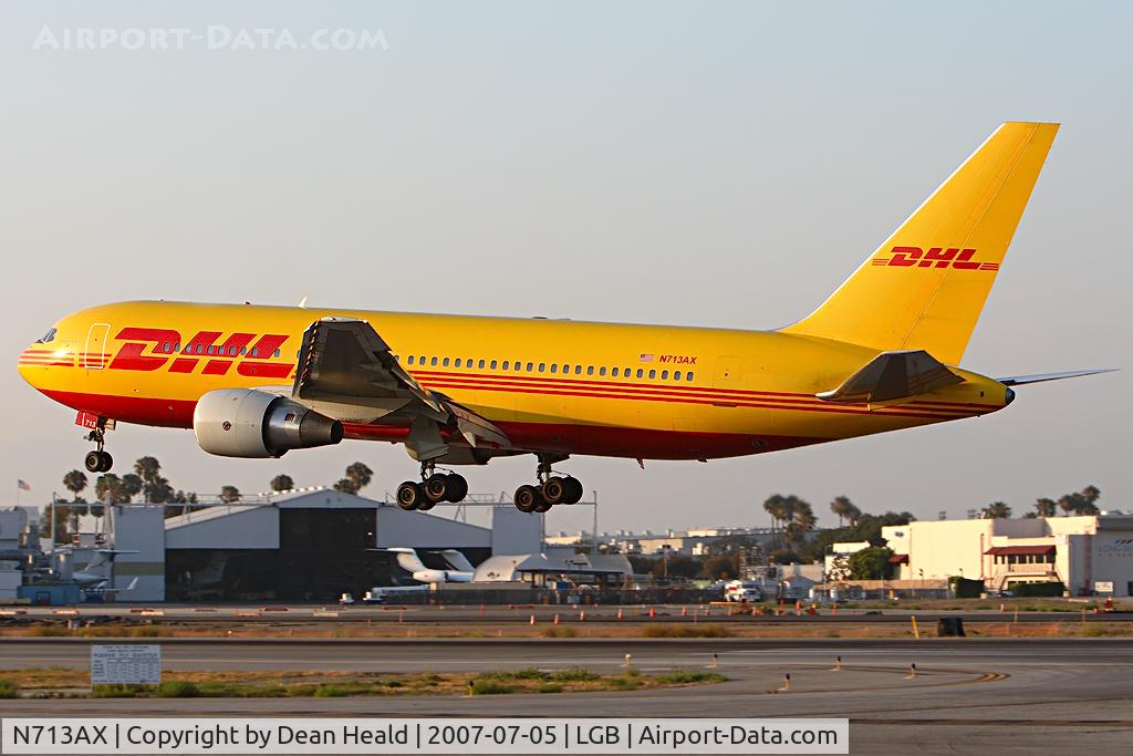 N713AX, 1984 Boeing 767-205 C/N 23058, DHL (ABX Air) N713AX landing on RWY 30 late in the day.