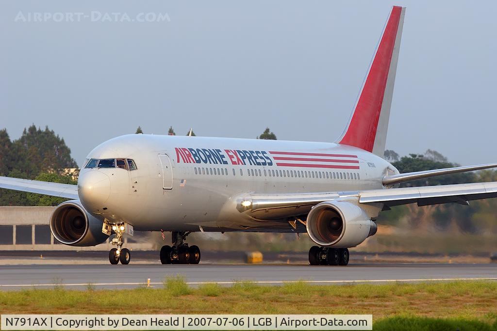 N791AX, 1984 Boeing 767-281 C/N 23141, ABX Air N791AX (still in Airborne Express colors) starting takeoff roll on RWY 30 as FLT ABX407 bound for Airborne Airpark (KILN).