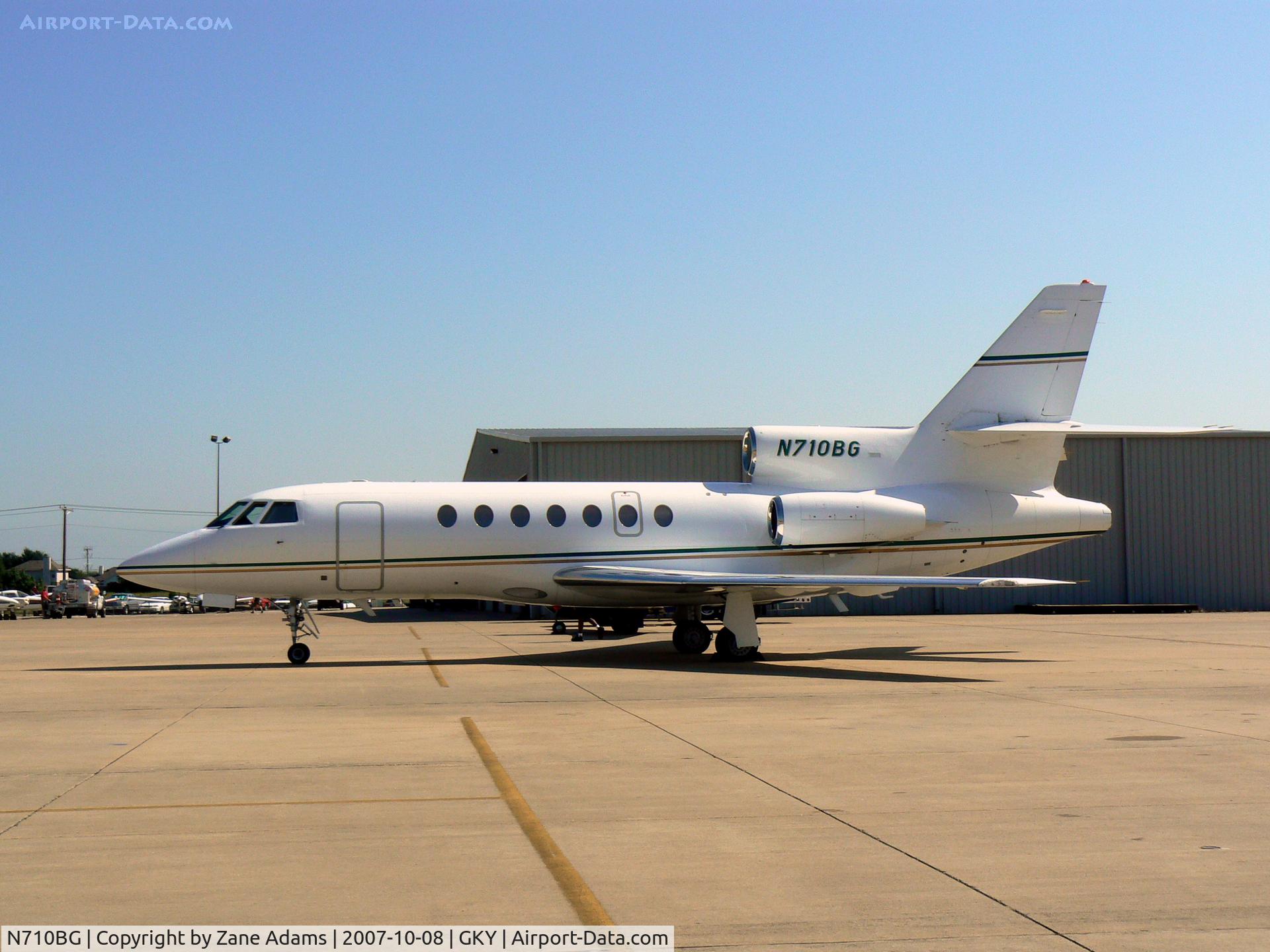 N710BG, 2001 Dassault Falcon 50EX C/N 305, on the ramp at Arlington Muni