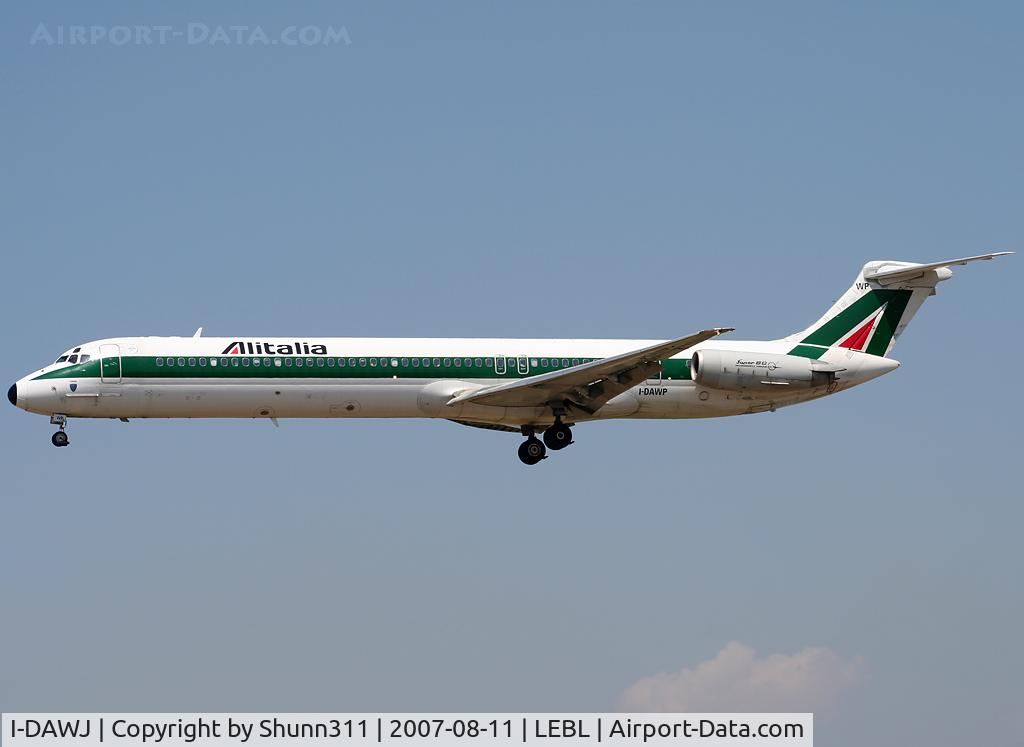 I-DAWJ, 1984 McDonnell Douglas MD-82 (DC-9-82) C/N 49203/1174, Landing 25R