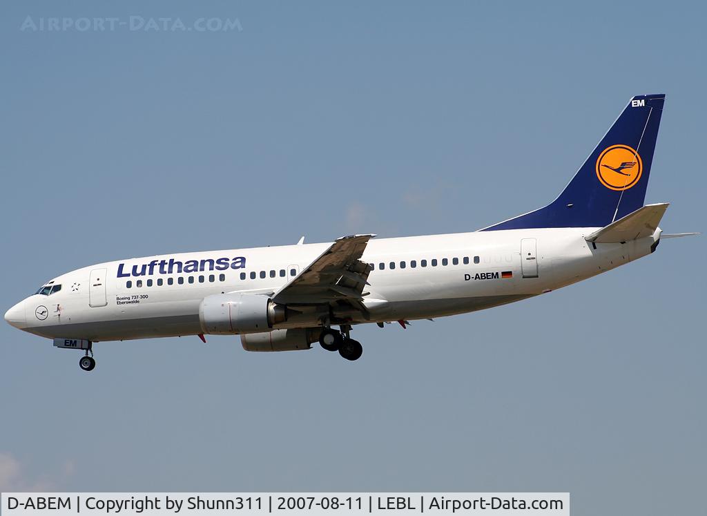 D-ABEM, 1991 Boeing 737-330 C/N 25416, Landing rwy 2R