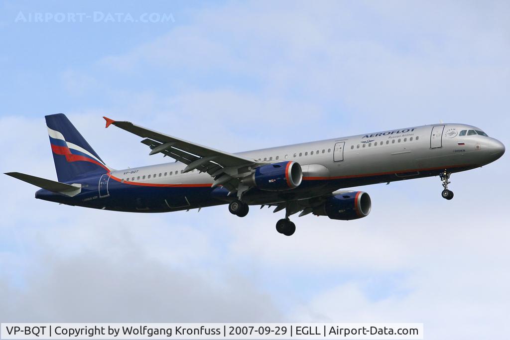 VP-BQT, 2006 Airbus A321-211 C/N 2965, On final to RWY09L