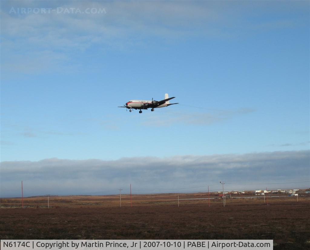 N6174C, 1954 Douglas DC-6A C/N 44075, Northern Air Cargo on short final