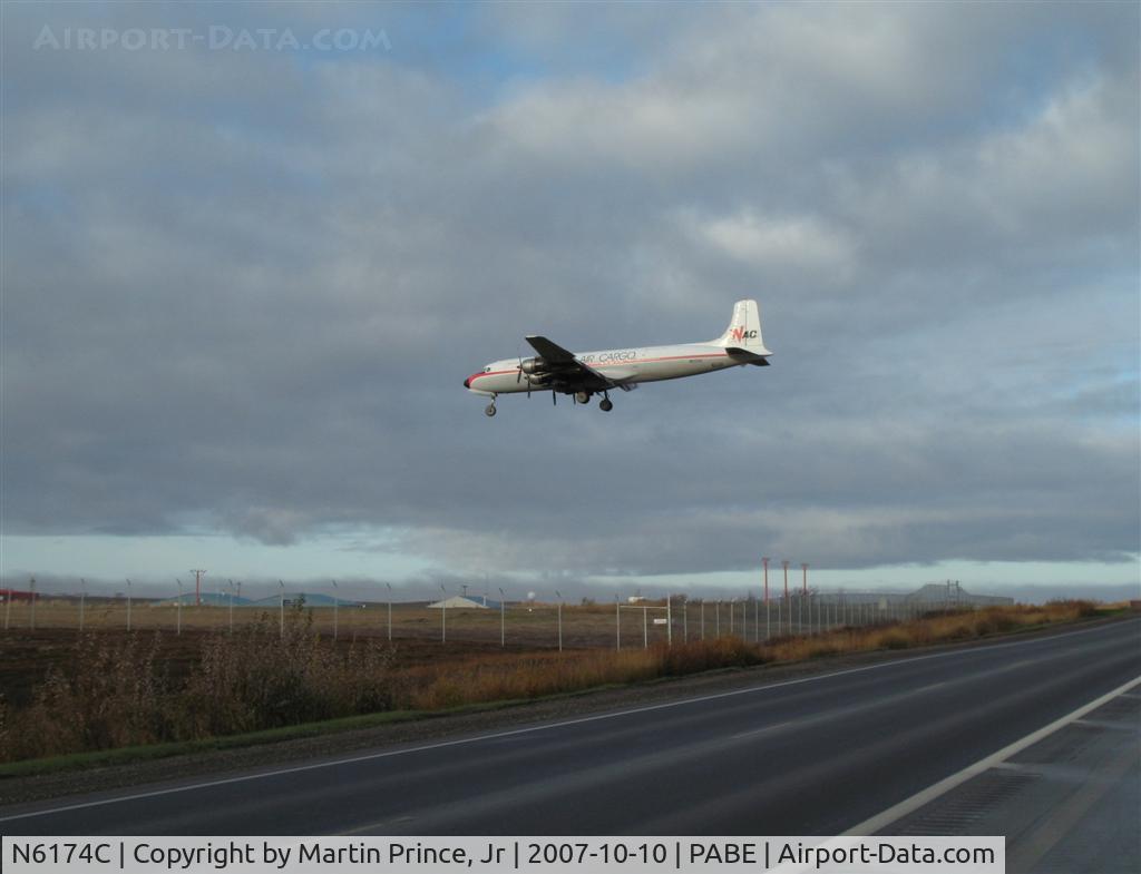 N6174C, 1954 Douglas DC-6A C/N 44075, Northern Air Cargo on short final