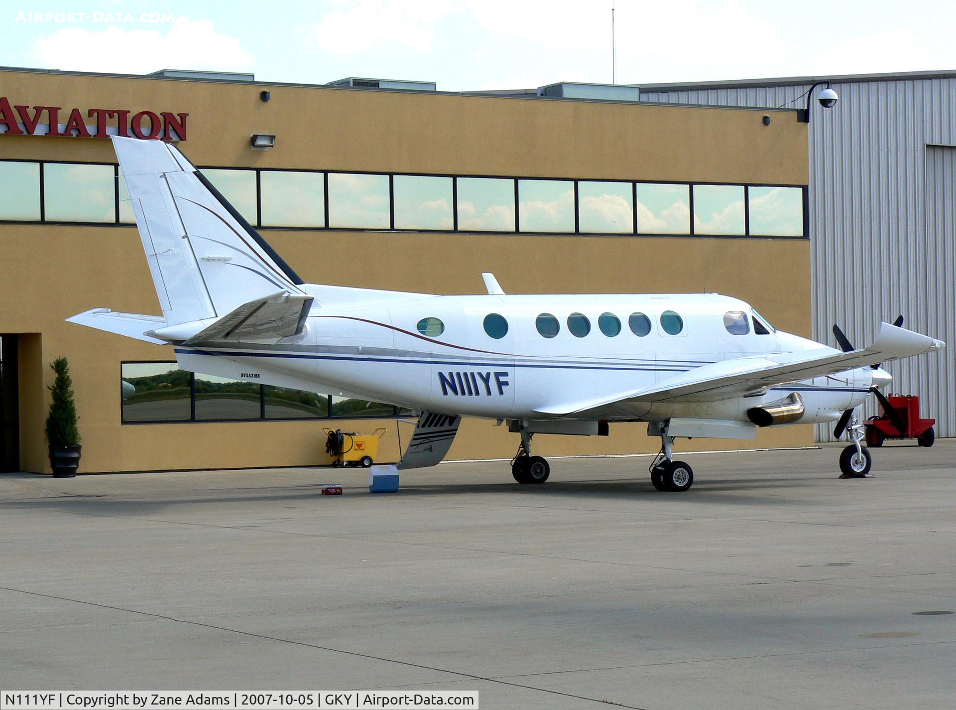 N111YF, 1977 Beech B100 King Air King Air C/N BE-30, on the ramp at Arlington Muni